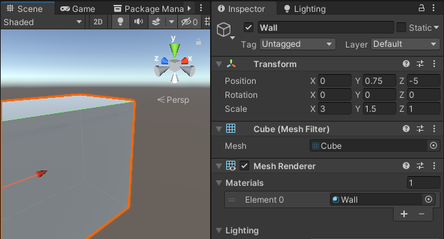 代表墙壁的立方体