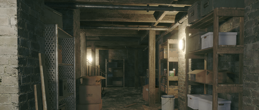 关闭胶片颗粒效果的场景。