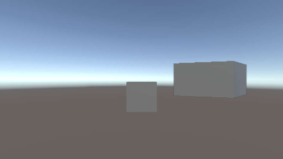 Game 视图中间的立方体，以另一个角度的立方体作为覆盖层，经过色调映射以匹配 HDR 输出