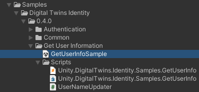 The imported user info sample