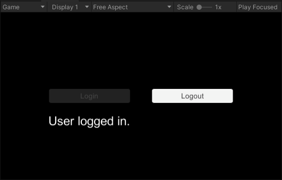 User is logged in