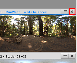 Haga clic en X para eliminar una HDRI de la Biblioteca HDRI