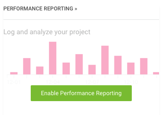 Image A: The Game Performance option on the Unity Cloud Developer Dashboard