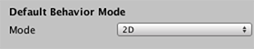 El Default Behavior Mode en el Inspector de Ajustes del Editor permite configurar un proyecto a 2D o 3D