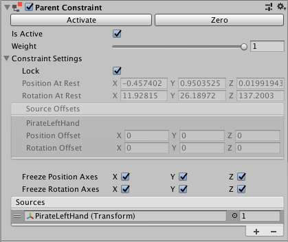 Parent Constraint component