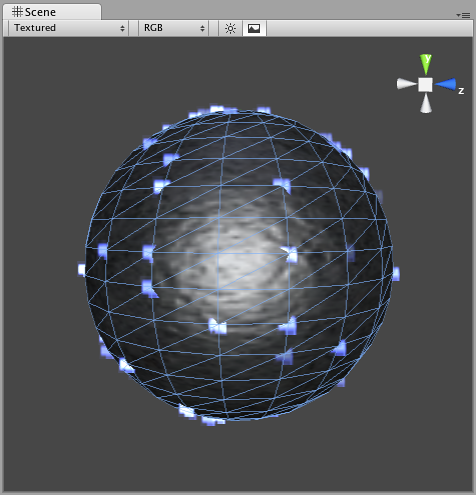 Una esfera con Interpolate Triangles apagado (predeterminado)