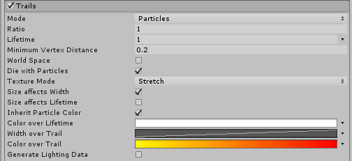 The Trails module in Particles mode