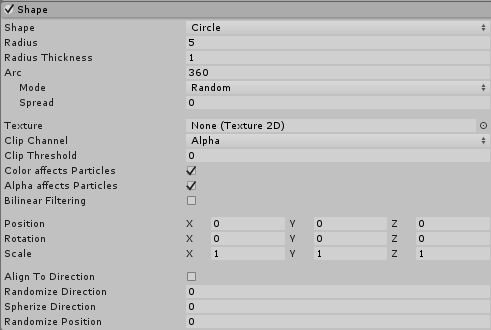 The shape module when set to Circle mode