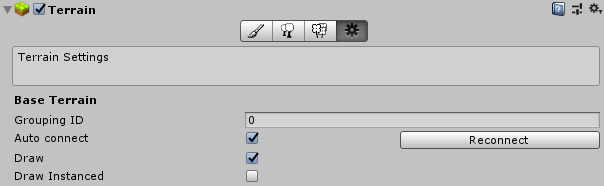 Terrain Settings for a Terrain tile