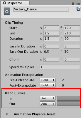 Utilice Blend Curves (curvas de mezcla) para personalizar transiciones ease-in o ease-out