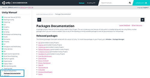 Unity packages list