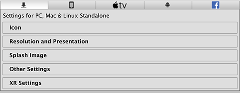 Standalone Mac Player settings