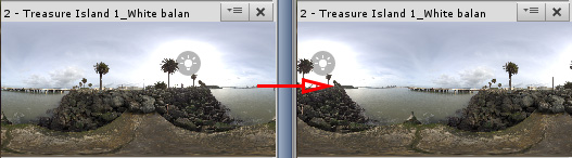 An environment in Look Dev with two different angle offsets applied to it