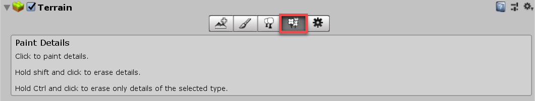 Paint Details in the Terrain Inspector