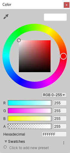 The Unity Color Picker window