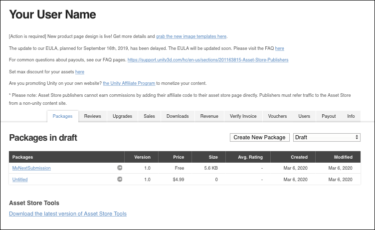 Asset Store Publisher Portal Unity Manual