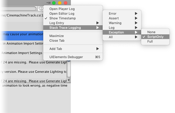 Console Window Unity Manual