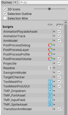 Gizmos Menu Unity Manual