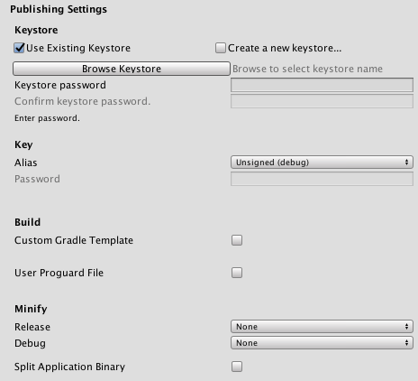 Android Player Settings Unity Manual