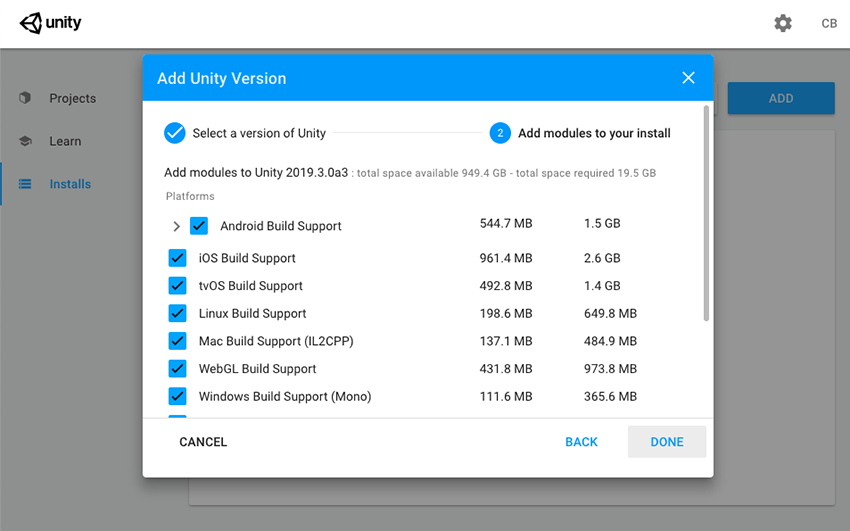 unity hub install