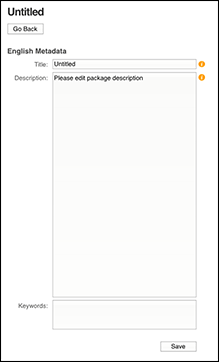 Set the Title, Description, and Keywords on the English Metadata page