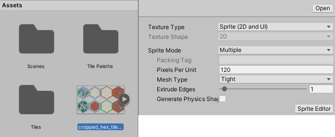Set Sprite Mode to Multiple when importing a Sprite sheet.