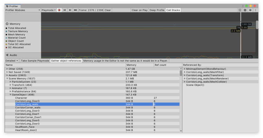 The detailed memory module view