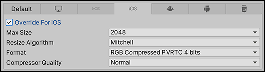 Platform-specific overrides panel