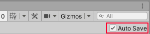 The Auto Save toggle in the upper right corner of the Scene view in Prefab Mode