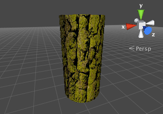 Un cilindro con una corteza de árbol