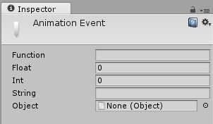 La ventana Inspector del Animation Event