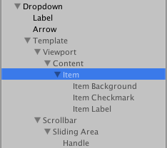 Una configuración dropdown más avanzada que incluye un scrollview que habilita el desplazamiento cuando hay muchas opciones en la lista.