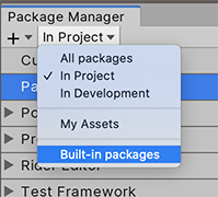 Switch the scope to Built-in packages