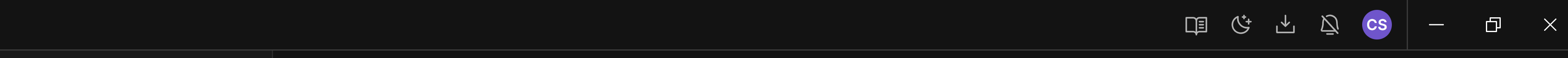 The toolbar of the Unity Hub.