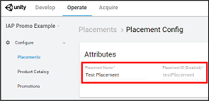 ダッシュボードで Placement の名前をつける