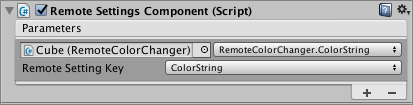 Remote Settings コンポーネント。ColorString を Remote Setting Key にマッピング