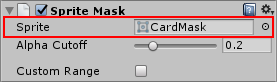 マスクとして使用するスプライトを Sprite Mask コンポーネント に指定します