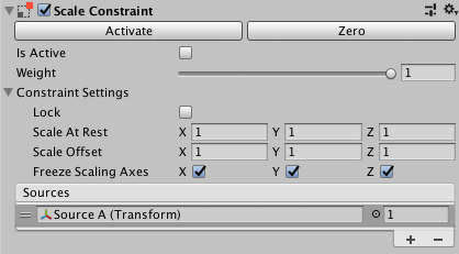 Scale Constraint コンポーネント