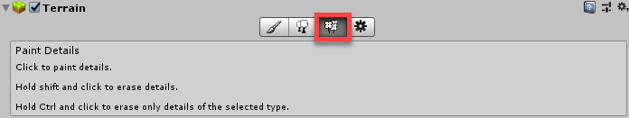 Terrain インスペクターの Paint Details