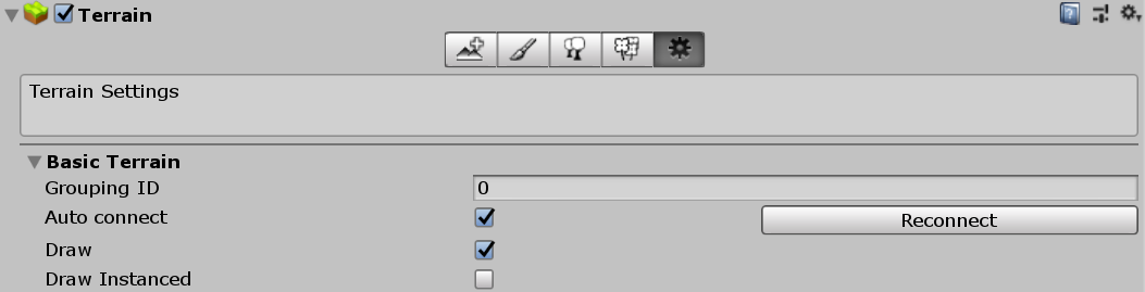 Terrain タイルの Terrain Settings