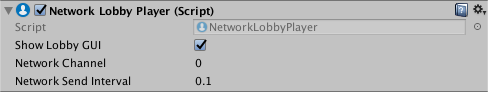 Network Lobby Player コンポーネント