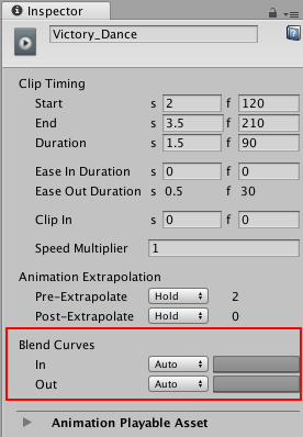 Blend Curves を使って、イージーインまたはイージーアウト遷移をカスタマイズします