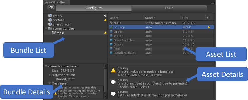 Unity の Asset Bundle Browser ツール Unity マニュアル