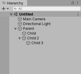 Hierarchy ウィンドウ Unity マニュアル