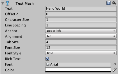 Text Mesh Unity マニュアル