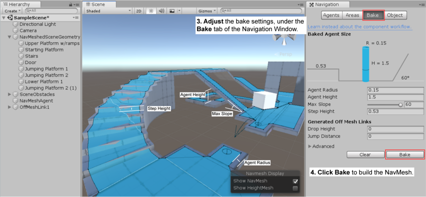 ナビメッシュの作成 Unity マニュアル