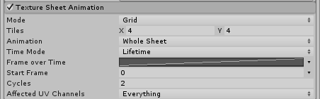 Texture Sheet Animation モジュール Unity マニュアル