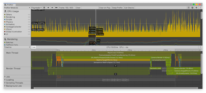 CPU Usage プロファイラーモジュール