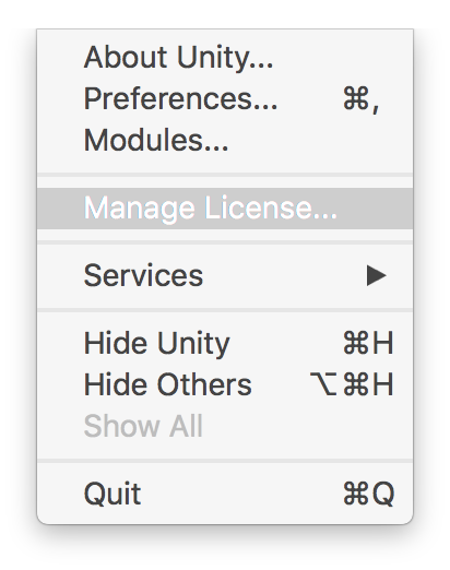 ライセンスの管理 - Unity マニュアル