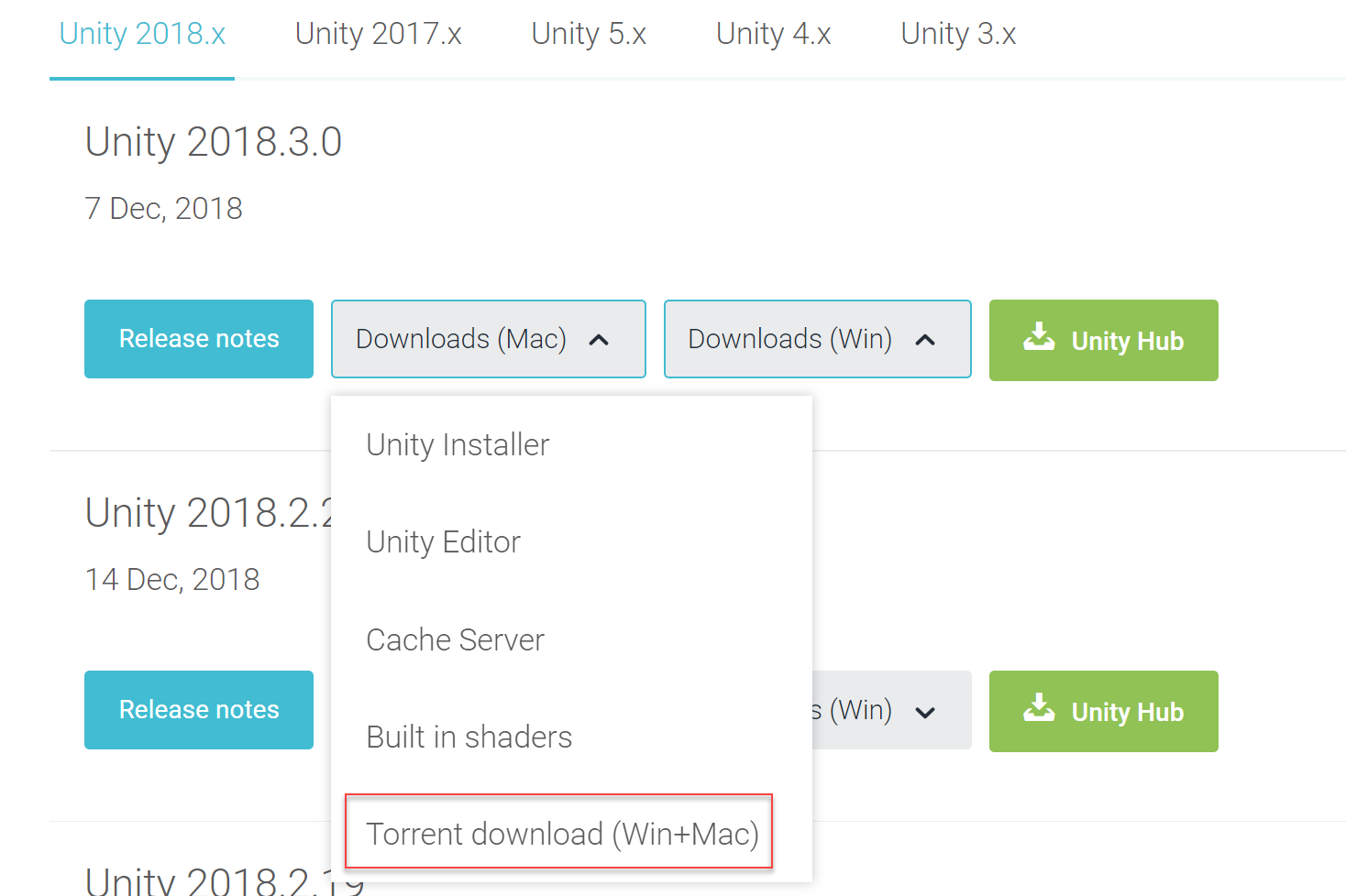 Torrent を使用して Unity をダウンロード